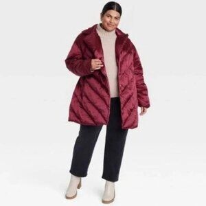 NEW Target Ava & Viv Women's Plus Size Winter Puffer Jacket SZ 1X